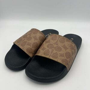Udele Coated Canvas Coach Slides